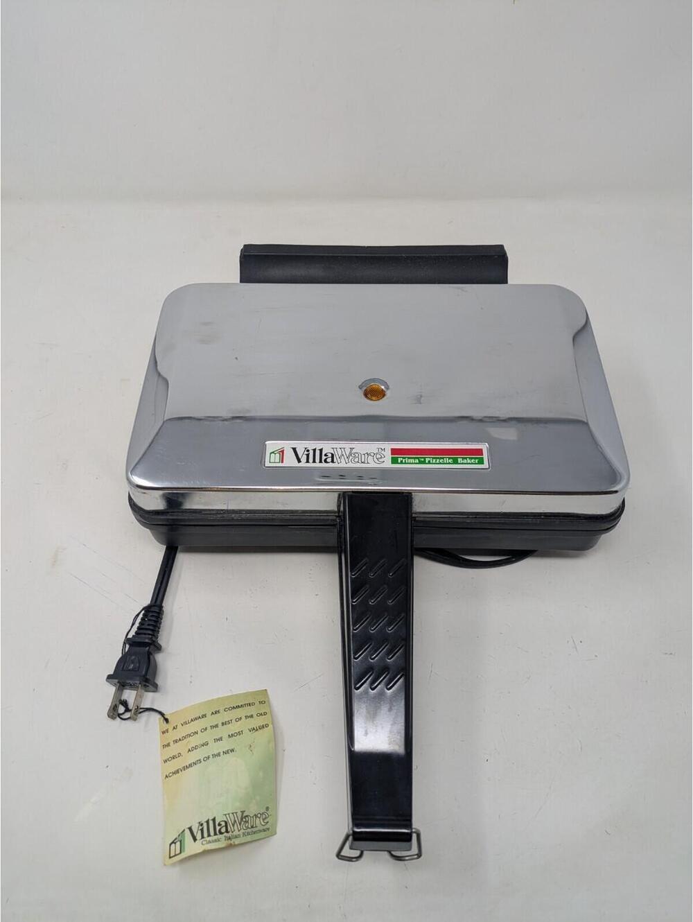 VillaWare Prima Pizzelle Baker 5000 Chrome Italian Cookie Maker